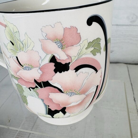 Sango Quadrille ANASTASIA  Andre Richard Floral Oriental 10oz Cups Mugs Set of 4 - Picture 12 of 16